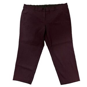 Lane Bryant The Allie Pants Women’s Size 28 Burgundy Stretch Straight Leg (803)